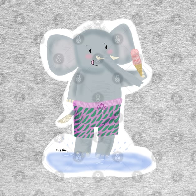 Splash little elephant by Charlotsart